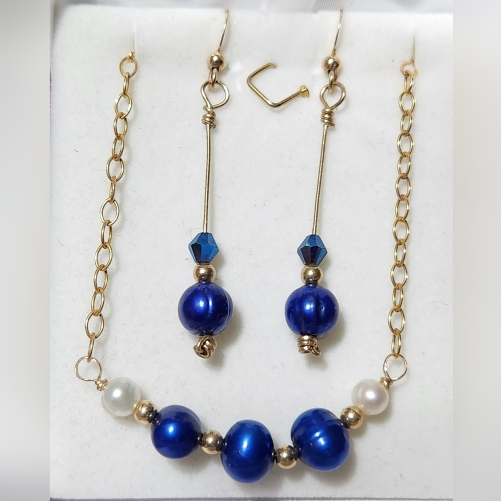 NWT Artisan Fresh Water Blue Pearls